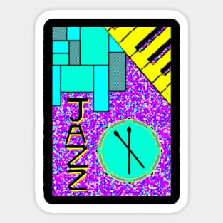 Halftone Retro Jazz Drum and Keyboard Sticker